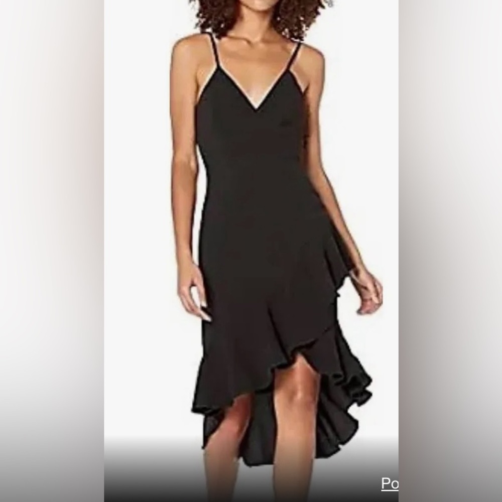 DTP black wrapped straps midi dress